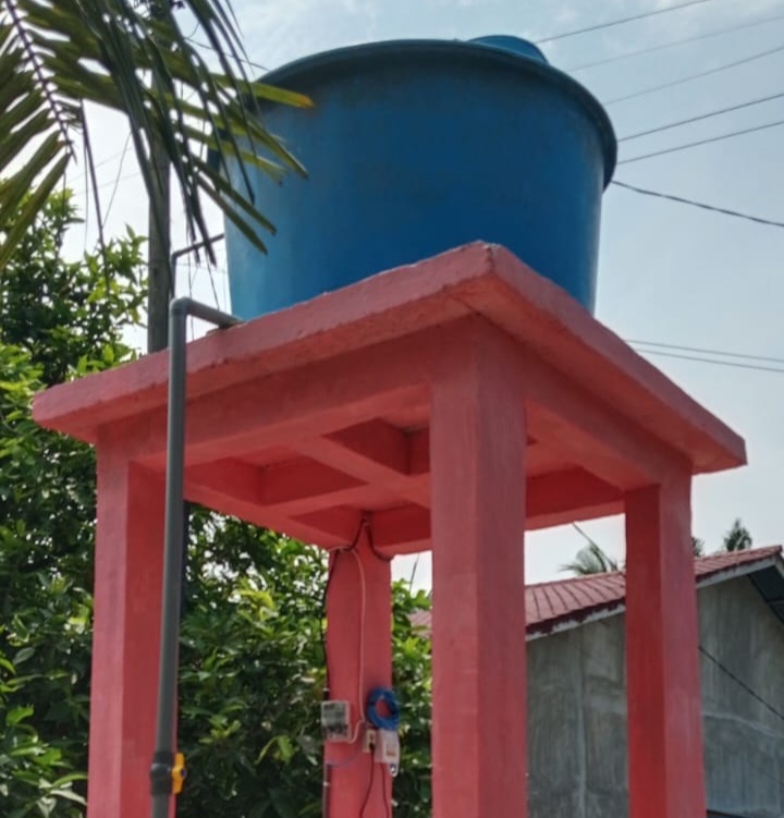 Pembangunan sumur bor penunjang sarana air bersih di Dusun IA, Desa Banjar, program penyaluran bantuan CSR dari perusahaan perkebunan PT BSP Tbk Kisaran