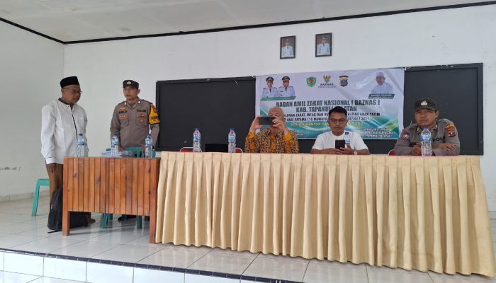 Polsek Batang Toru Pengamanan Penyaluran Santunan Idul Yatama ke 151 Anak Yatim