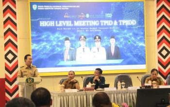 Bupati Tapsel, Gus Irawan Pasaribu, saat memberikan sambutan dalam HLM TPID dan Tim TP2DD