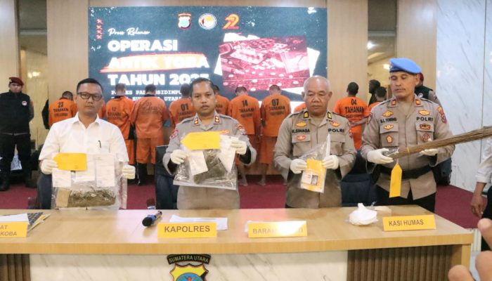Operasi Antik Toba, Polres Sidimpuan Sikat 14 Pengedar Narkoba
