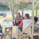 Bhabinkamtibmas Polsek Sipirok, Aiptu B Silalahi, saat sambang dan tatap muka bersama warga binaan di Desa Pinagar