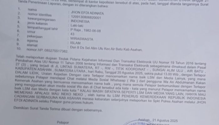 Dilaporkan ke Polisi, Begini Tanggapan Kakan Kemenag Asahan