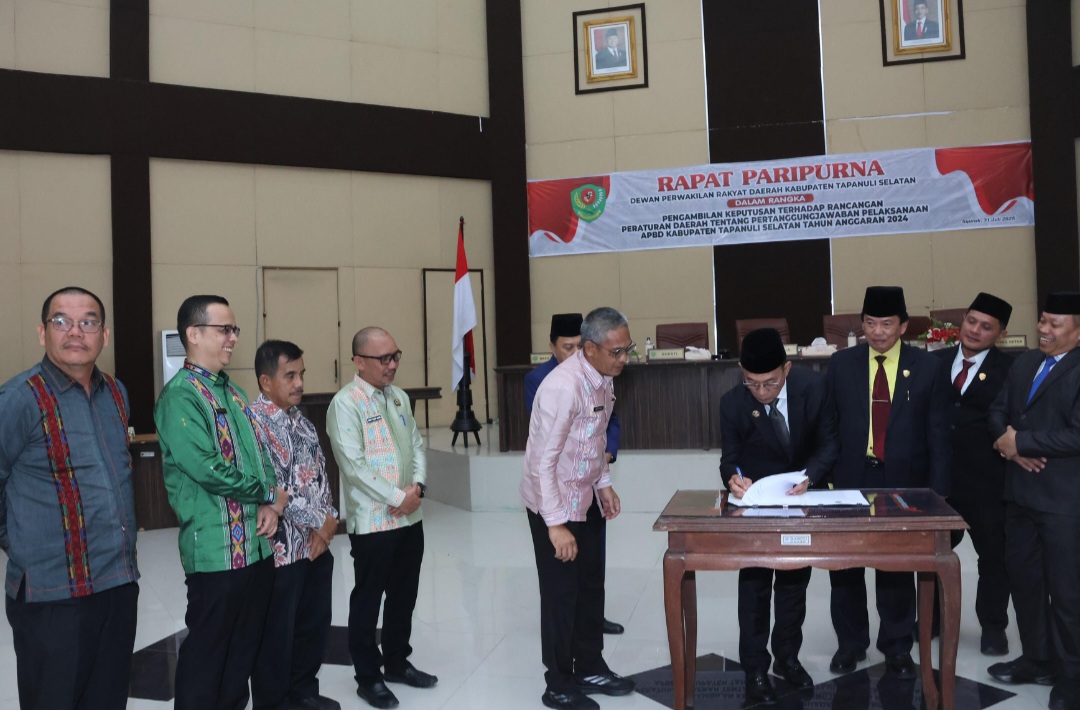 DPRD Tapsel menyetujui Ranperda tentang pertanggungjawaban pelaksanaan TA 2024