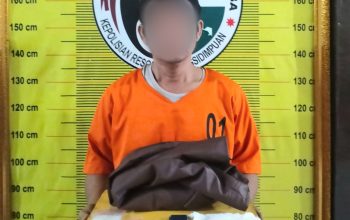 Pria asal Deli Serdang inisial, LMS usai ditangkap Tim Opsnal Sat Resnarkoba Polres Padangsidimpuan berikut barang bukti sabu seberat 38,25 Gram