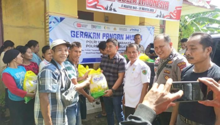 Gerakan Pangan Murah Polsek Batang Angkola, 1 Ton Beras Ludes Dua Jam