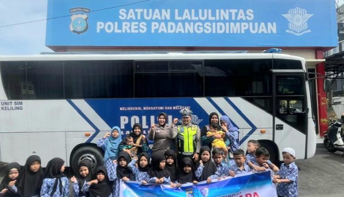Polantas di Sidimpuan Sapa Anak TK: Ajari Budaya Tertib Lalu Lintas Sejak Dini