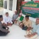 Bhabinkamtibmas Polsek Batang Angkola, Aiptu Ahmad Ridoan Nasution, saat menggelar program Jumat Curhat bersama beberapa Kades se-Kecamatan Angkola Selatan di Desa Sibongbong