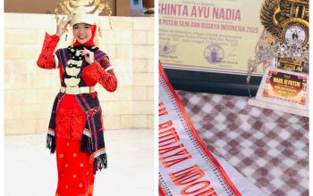 Shinta Ayu Nadia, mahasiswi asal Kota Padangsidimpuan yang sukses mewakili mengharumkan nama Sumut di kancah nasional dengan menyabet gelar Wakil III Puteri Seni dan Budaya Indonesia 2025