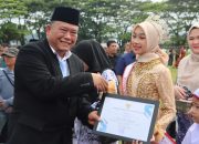 Kalapas Kelas IIB Padangsidimpuan, Mathrios Zulhidayat Hutasoit, saat menghadiri Upacara peringatan HUT Kota Padangsidimpuan ke-24