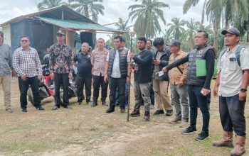 Tim penyidik Unit Tipiter Polres Asahan melakukan pemeriksaan gelar objek tanah HGU PT BSP Tbk Kisaran di Divisi 2 Kuala Piasa Estate Tinggi Raja