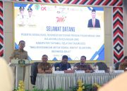 Bupati Tapsel, Gus Irawan Pasaribu, memberikan sambutannya saat sosialisasi business matching produk pasar modal dan BIK
