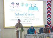Bupati Tapsel, Gus Irawan Pasaribu, memberikan sambutan saat membuka rapat kerja Tim Penggerak Pemberdayaan dan Kesejahteraan Keluarga (TP PKK) tahun 2025