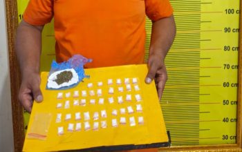 Berikut barang bukti 46 paket sabu dan ganja yang berhasil disita Tim Opsnal Sat Resnarkoba Polres Padangsidimpuan dari residivis berinisial, RHH