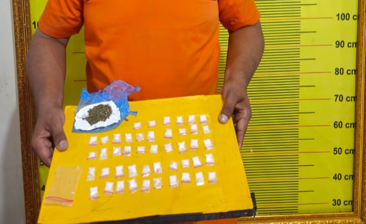 Berikut barang bukti 46 paket sabu dan ganja yang berhasil disita Tim Opsnal Sat Resnarkoba Polres Padangsidimpuan dari residivis berinisial, RHH