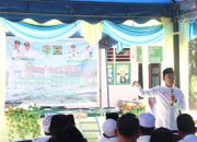 Bupati Tapsel, Gus Irawan Pasaribu, saat memberikan sambutan di sela pengajian akbar BKMT Muara Batang Toru