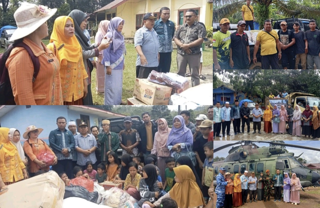 Para Kepala Sekolah, Guru, dan siswa se-Kecamatan Angkola Barat kompak menghimpun donasi dan menyalurkan bantuan kepada korban bencana alam banjir dan longsor di Kabupaten Tapsel
