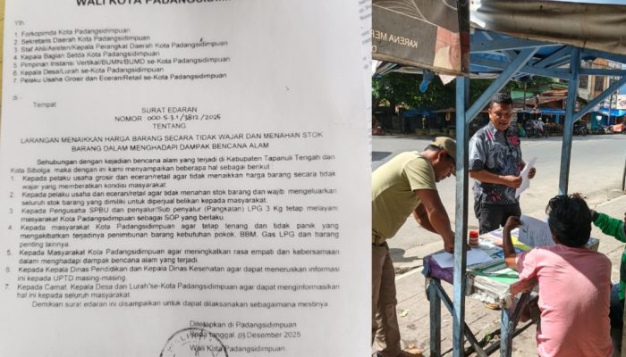 Satpol PP Padangsidimpuan Sebar Himbauan Cegah Kenaikan Harga di Tengah Bencana