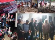 Ketua MPC Pemuda Pancasila Tapsel, Rocky AP Gultom, bersama para relawan dari Ormas itu saat berada di posko penanganan bencana yang mereka dirikan guna menunjang berbagai aktivitas mulai dari, evakuasi korban, pembersihan pemukiman penduduk serta fasilitas umum dari material sisa banjir dan longsor, menyediakan makanan siap saji di dapur umum, maupun menyalurkan donasi atau bantuan ke warga terdampak di daerah-daerah terisolir