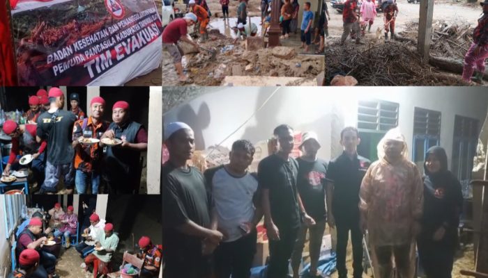 Pemuda Pancasila Tapsel Dirikan Posko Bencana di Garoga, Sediakan Dapur Umum dan Kerahkan Relawan